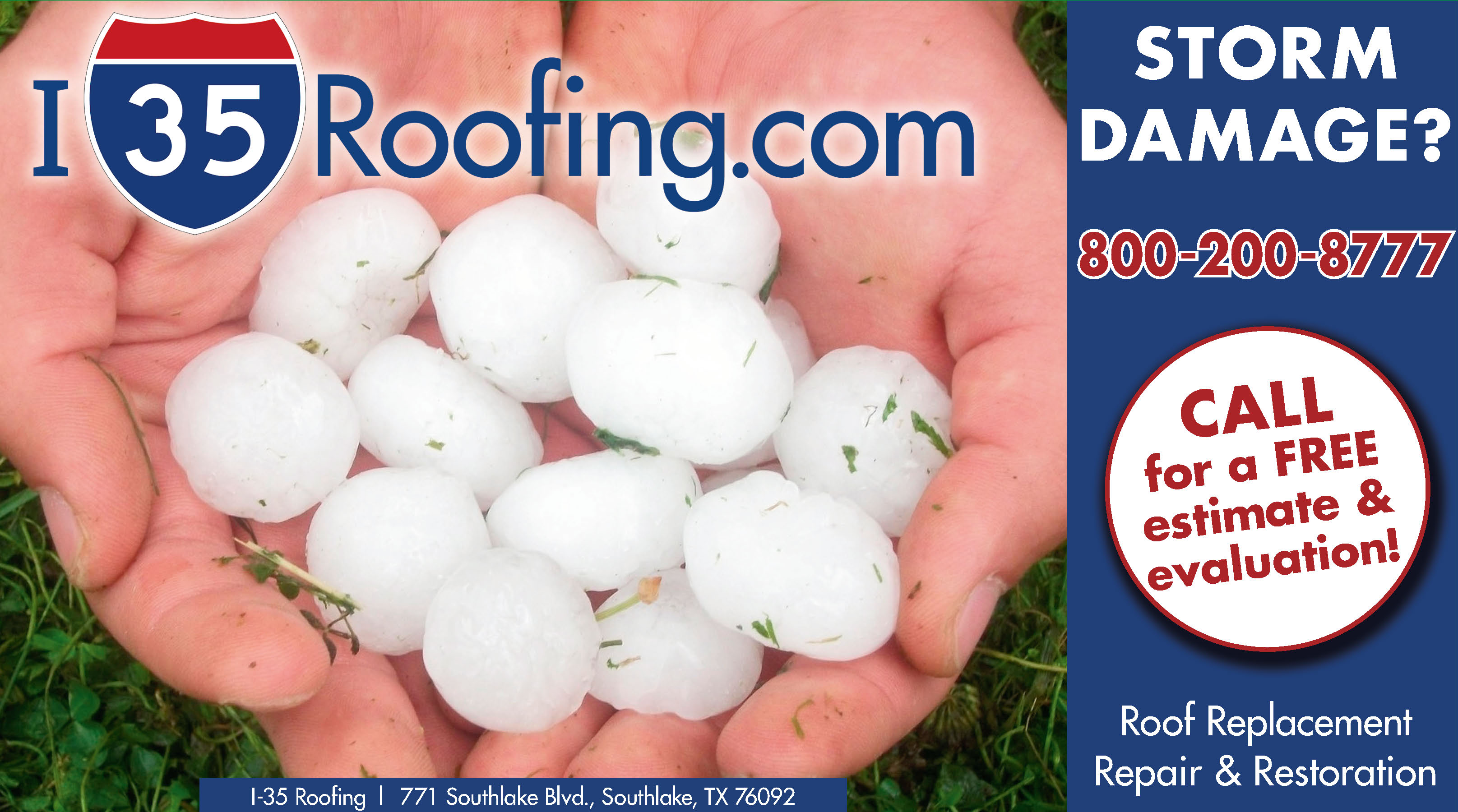 Hail and Storm Damage - I35 Roofing